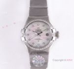 Swiss Copy Omega Constellation Steel Mother of Pearl Dial Watch 27mm Ladies